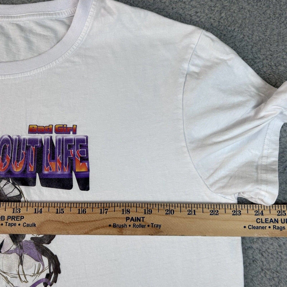 Shein T Shirt XL Bad Girl “Think About Life” Anime Graphic Short Sleeves Tee - Picture 6 of 10